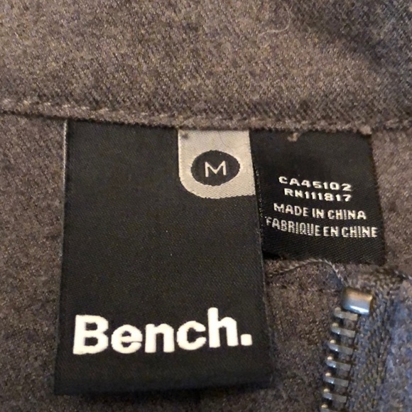 Bench brand Jacket-M-Charcoal-ZipUp-Higher Neck-Longer Length-Fitted-Lightweight - Picture 14 of 16